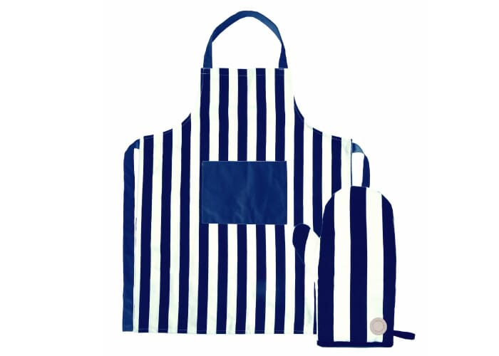 Ensemble tablier et gant personnalisés Sagaform Aron Blanc / Bleu